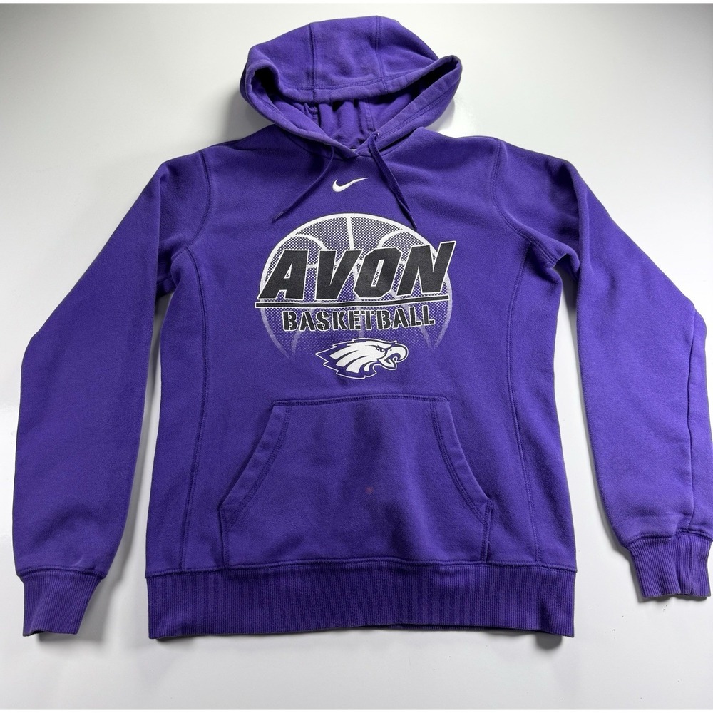 Nike Pullover Hoodie Avon Eagles Basketball Purple Men's Size L VTG sportswear